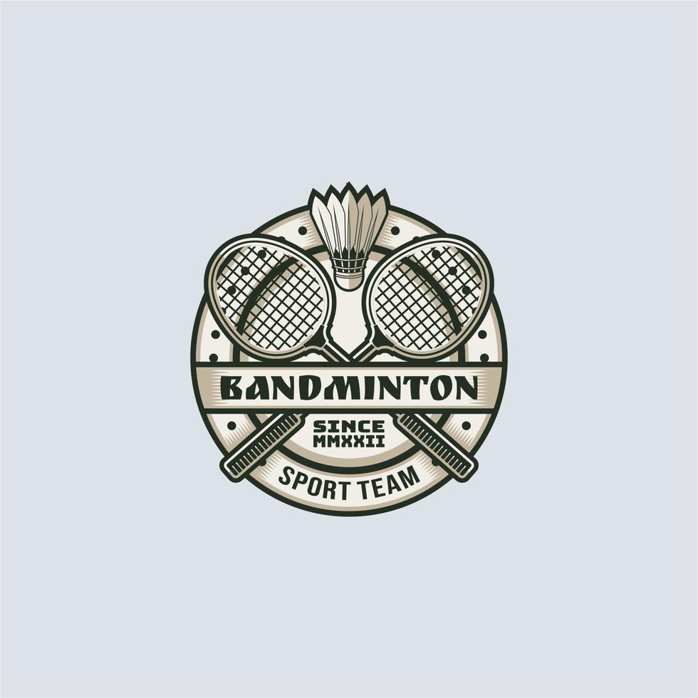 badminton sport emblem logo vector
