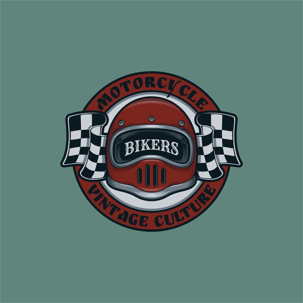 vintage helmet emblem logo vector