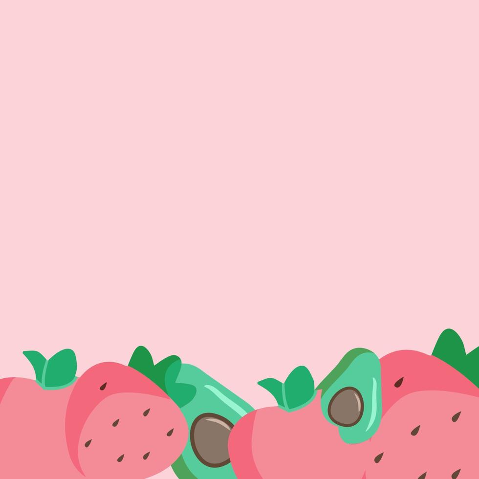 Fresh fruits cartoon illustration for Website banner template, card, invitation. vector