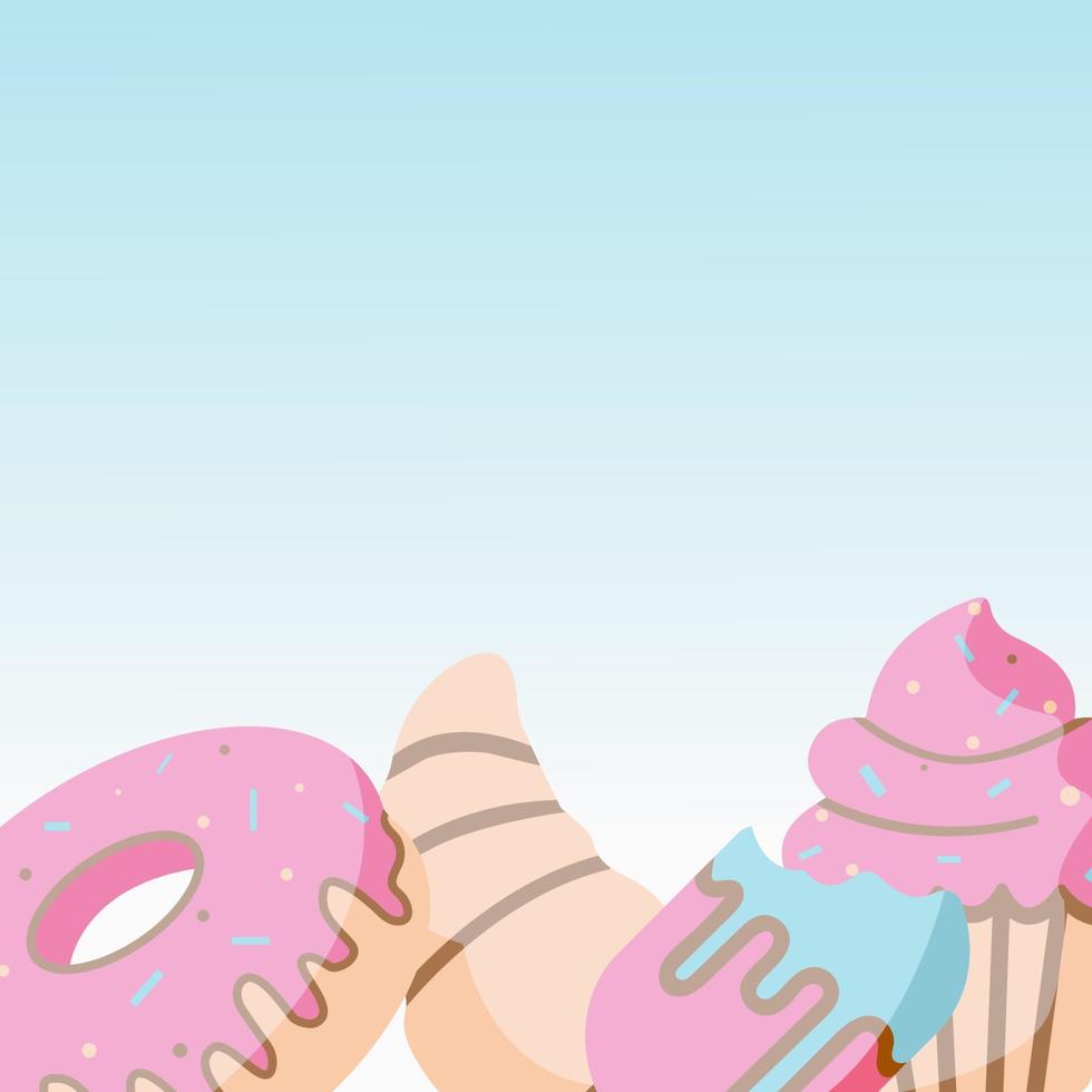 Sample of menu cover, flyer for baking, bakery shop, cooking, sweet products, dessert, pastry. Vector illustration.