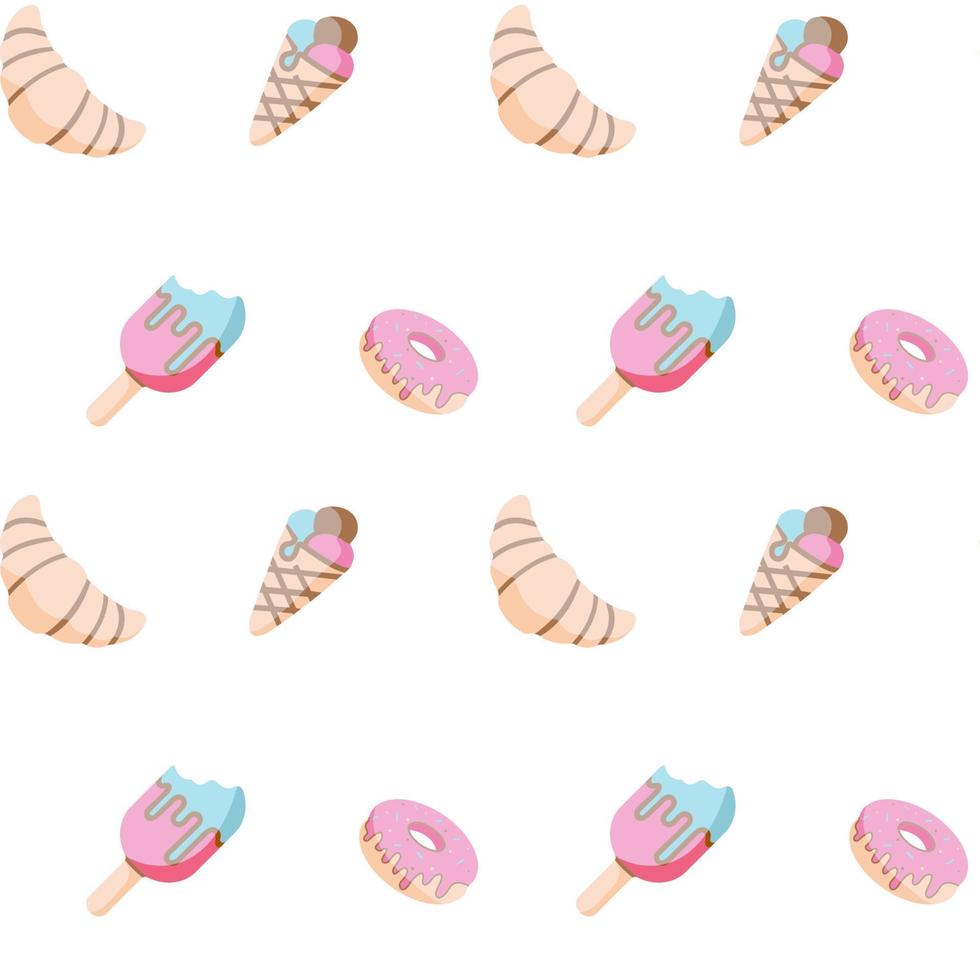 Seamless pattern sweets for packaging paper, backgroung of menu, cover of flyer and poster. vector