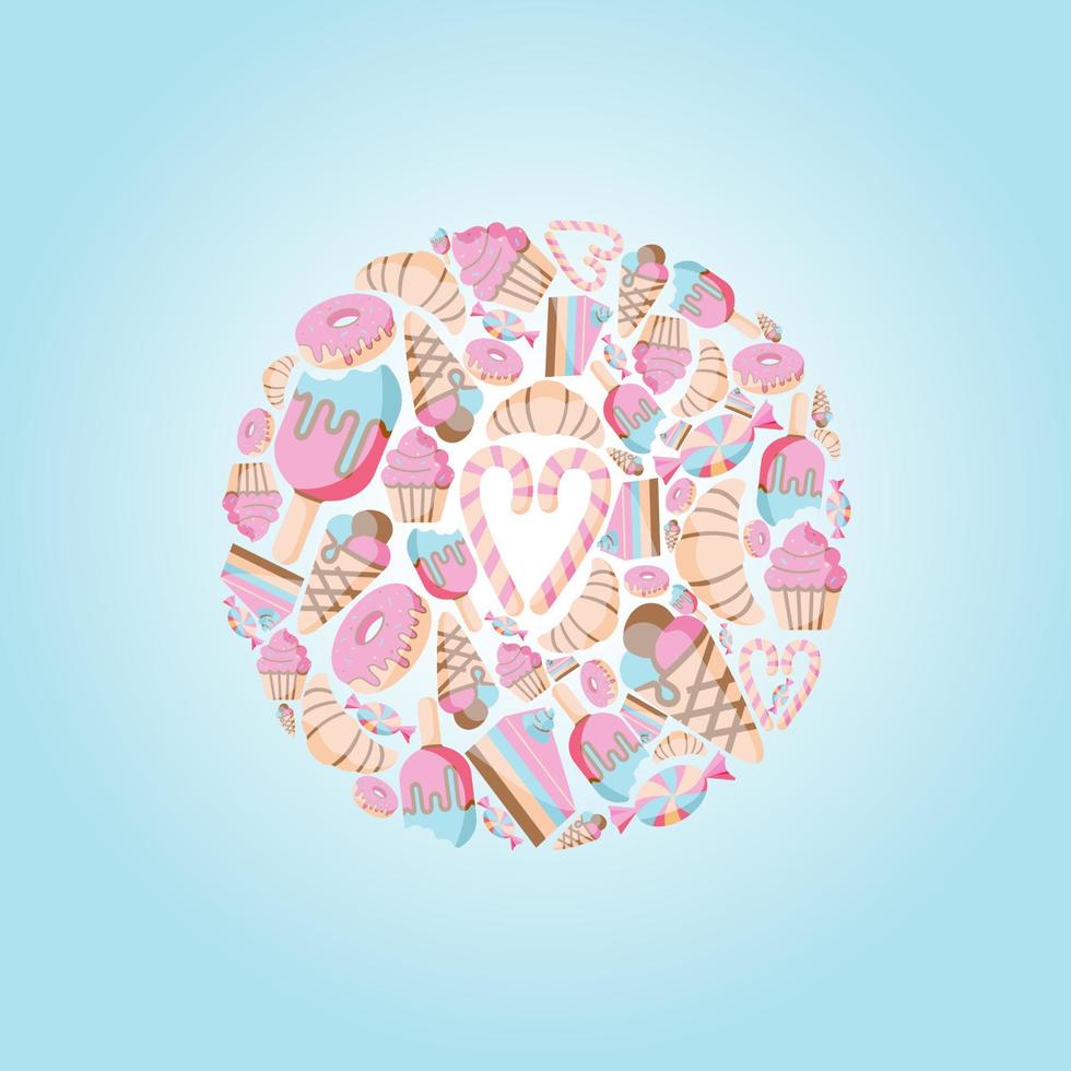Sample of menu cover, flyer for baking, bakery shop, cooking, sweet products, dessert, pastry, invitation for gender party. Vector illustration