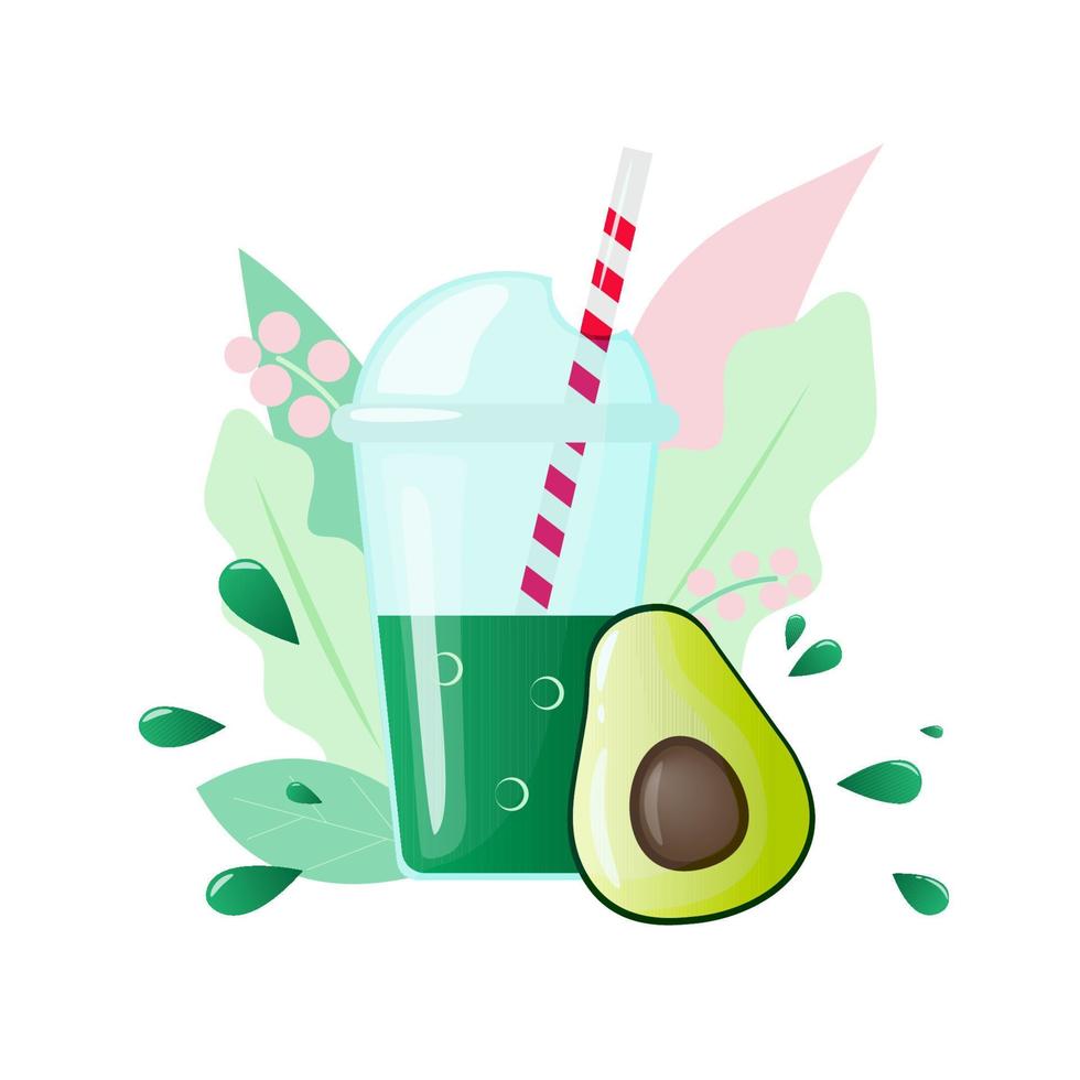 Avocado smoothie icon on white background for web and mobile design vector