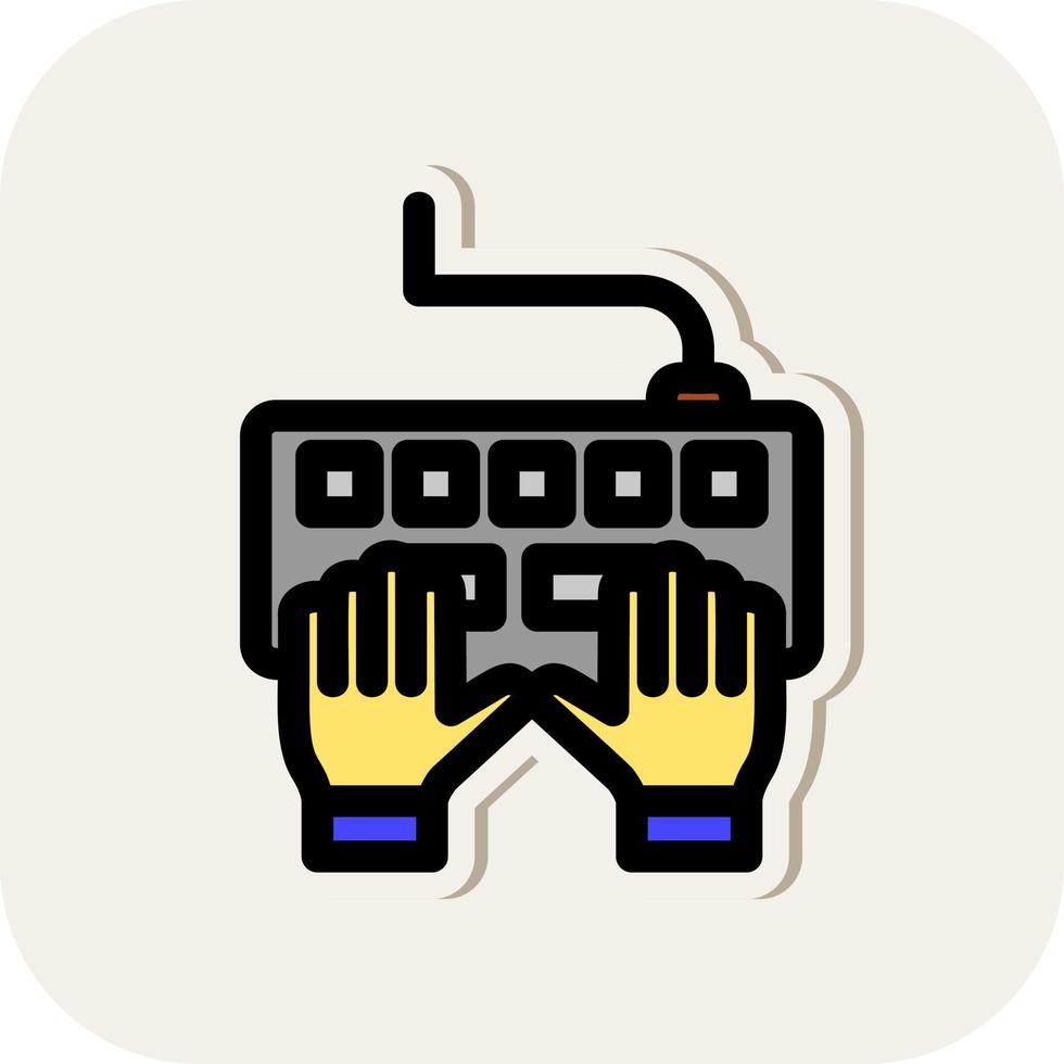 Typing on Keyboard Vector Icon Design