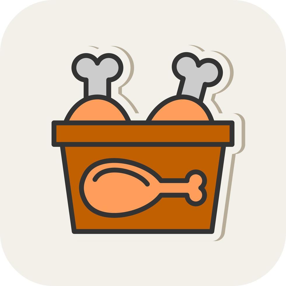Chicken Bucket Vector Icon Design