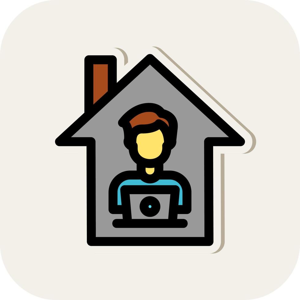 hombre trabajando en casa diseño de icono de vector