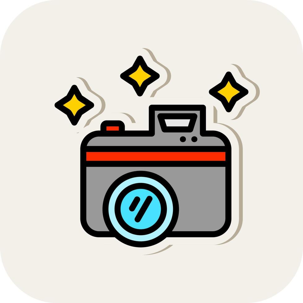 New Year Camera Vector Icon Design
