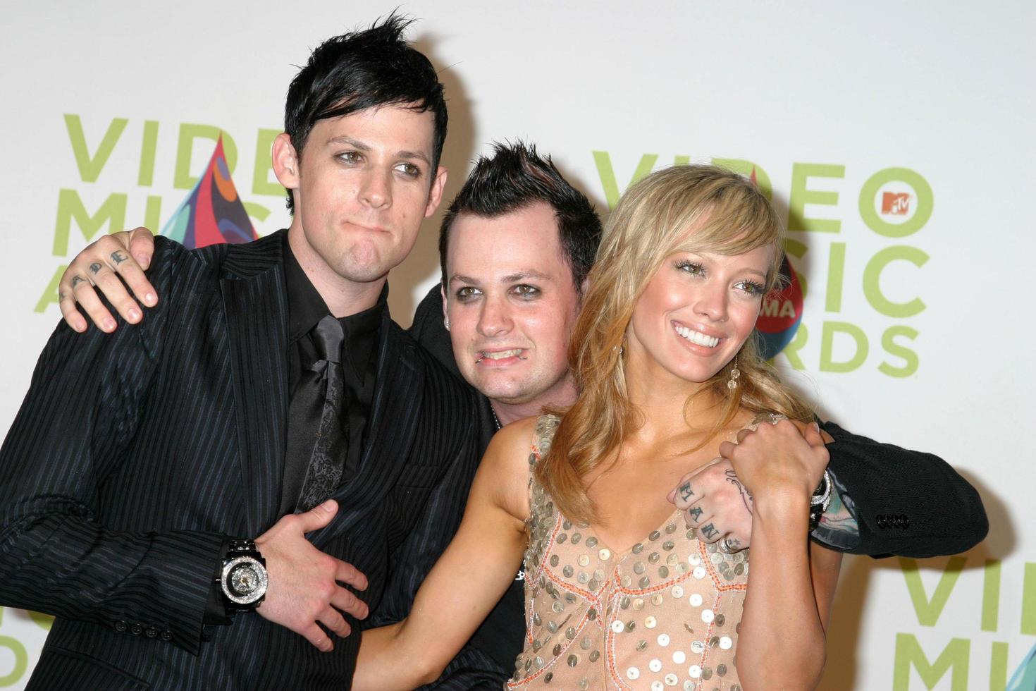 Good CharlotteHilary Duff in press roomMTV Video Music AwardsAmerican Airlines ArenaMiami FLAugust  28 20052005 photo
