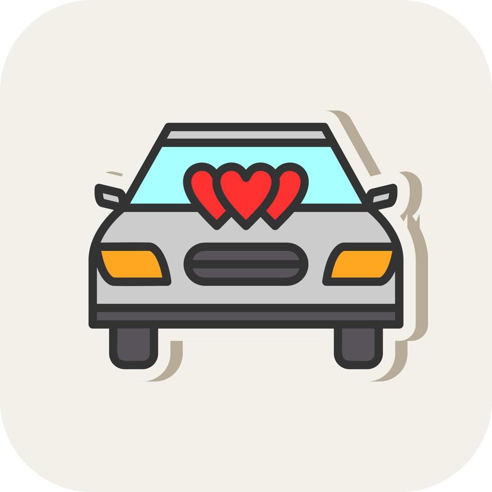 Wedding Car Vector Icon Design