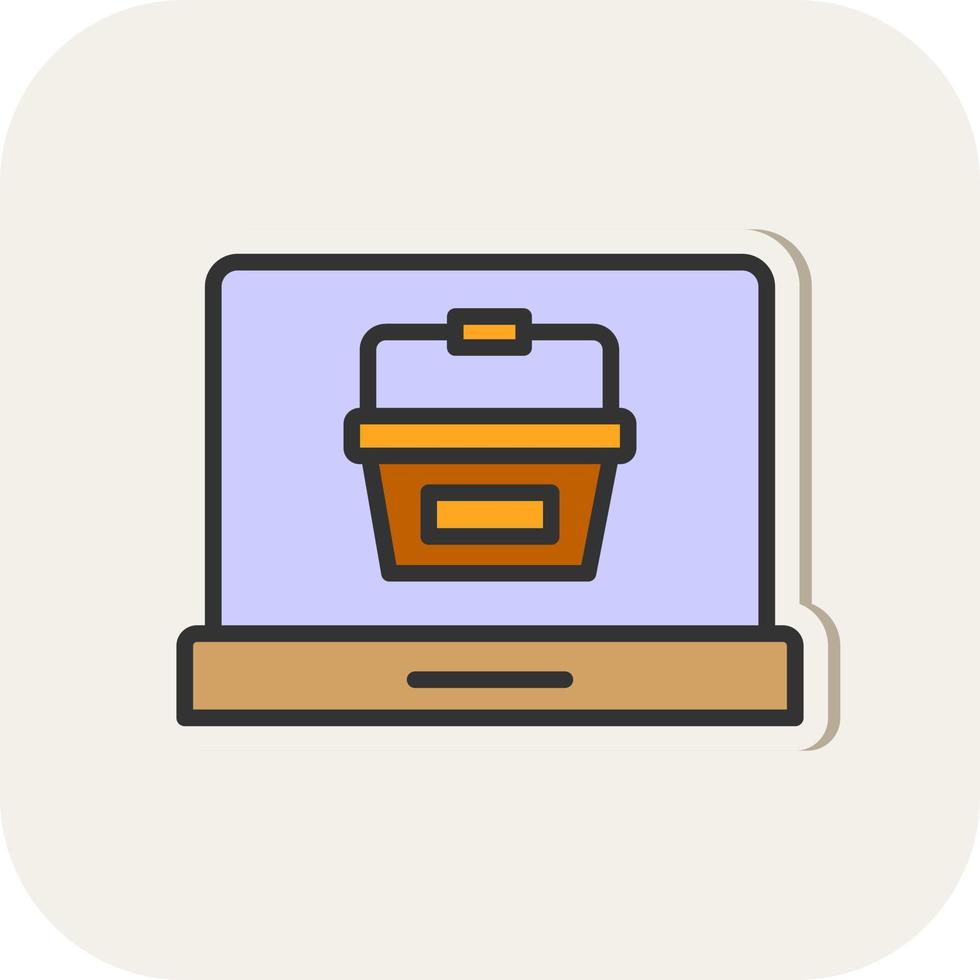 Online Shopping Basket Vector Icon Design