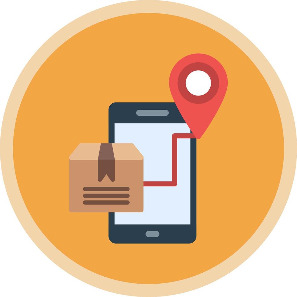 Mobile Shipment Tracking Vector Icon Design