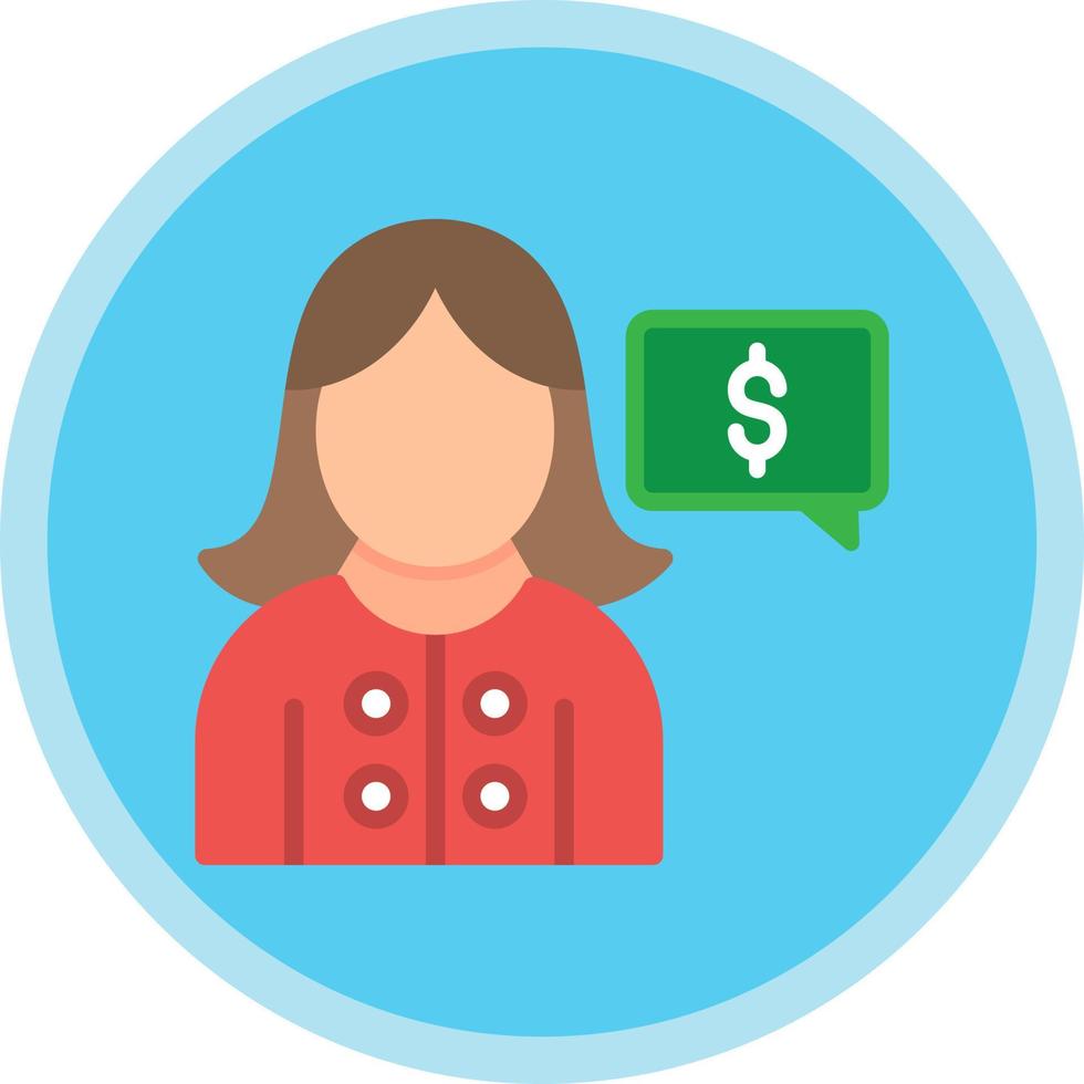 diseño de icono de vector de asesor financiero femenino