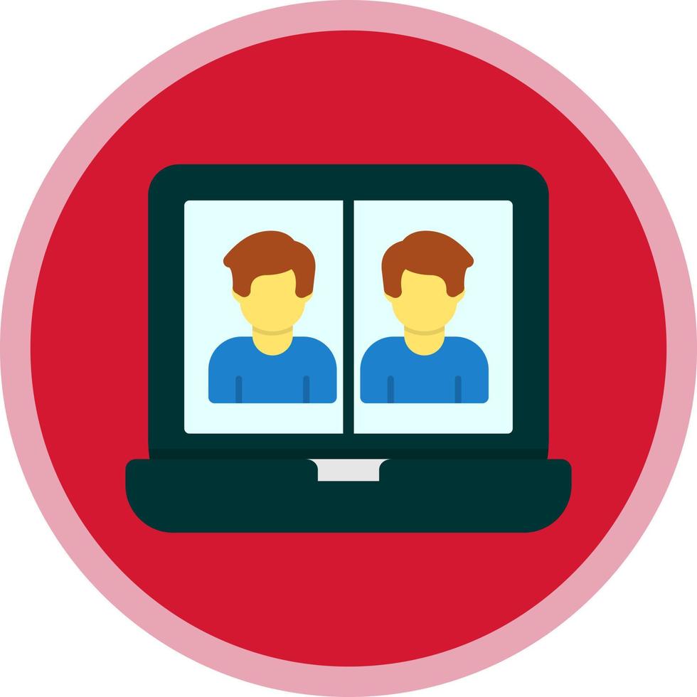 Videocall Discussion Vector Icon Design