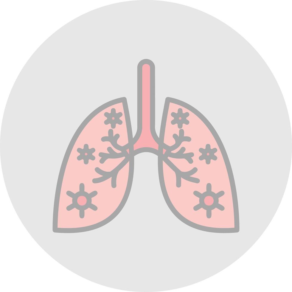 diseño de icono de vector de infección de pulmones