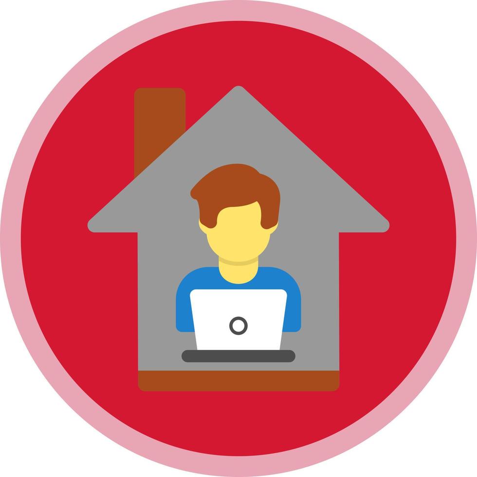 Man Working at Home Vector Icon Design