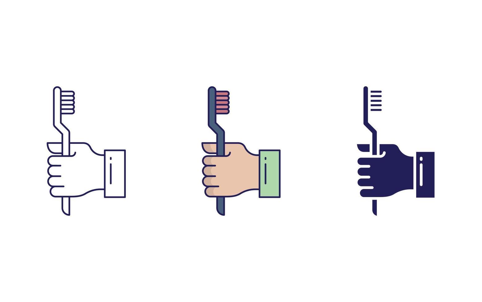 Hand Toothbrush vector icon