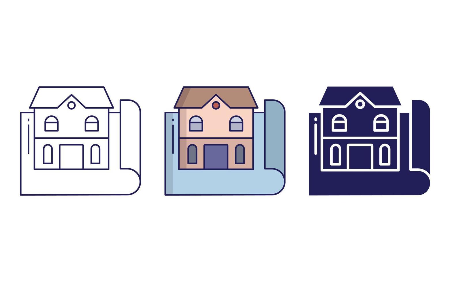 Home blueprint vector icon