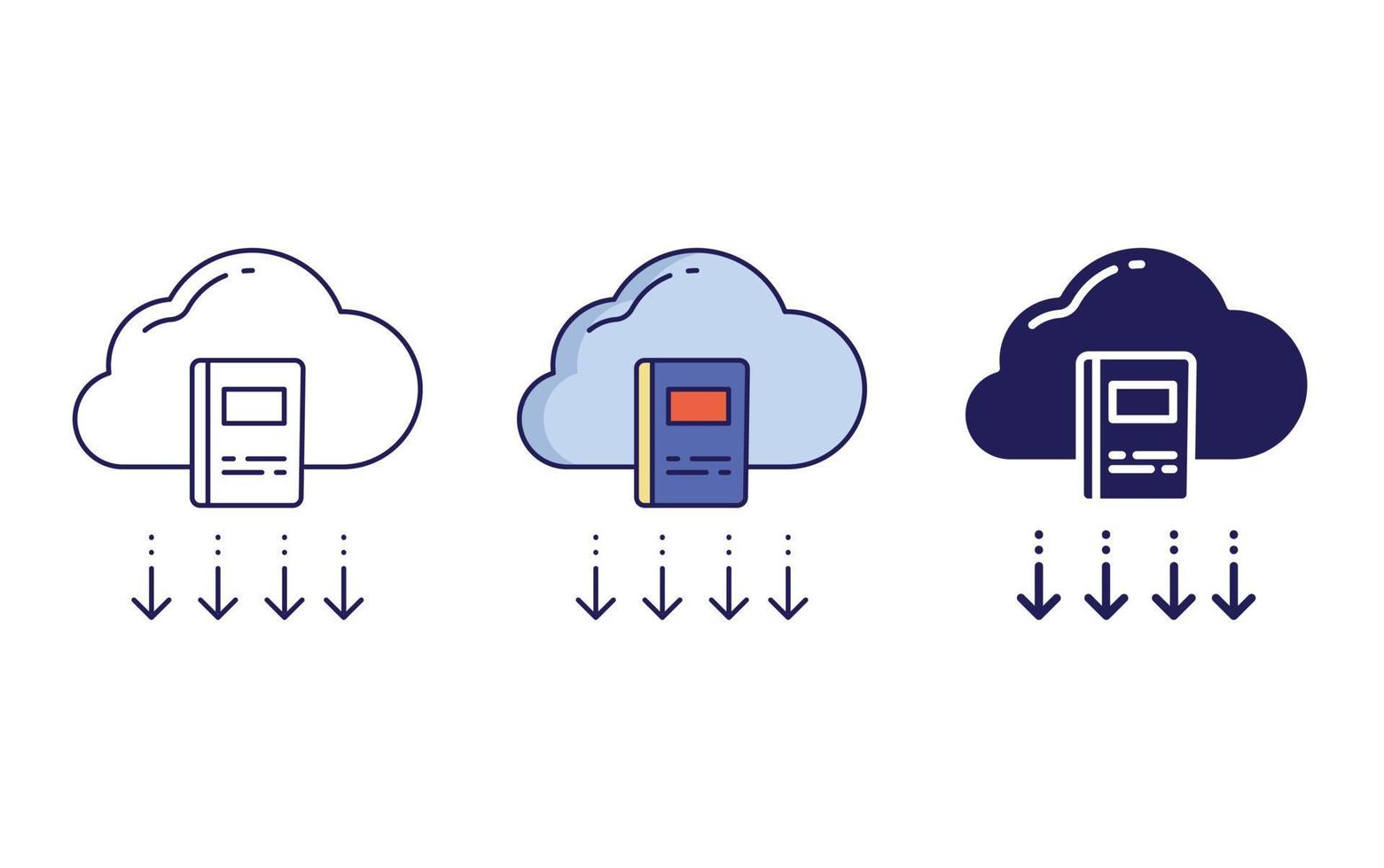 Cloud book icon vector
