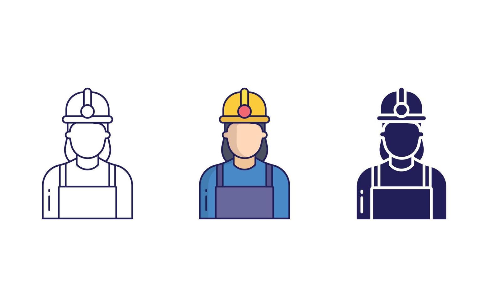 Engineering woman vector icon