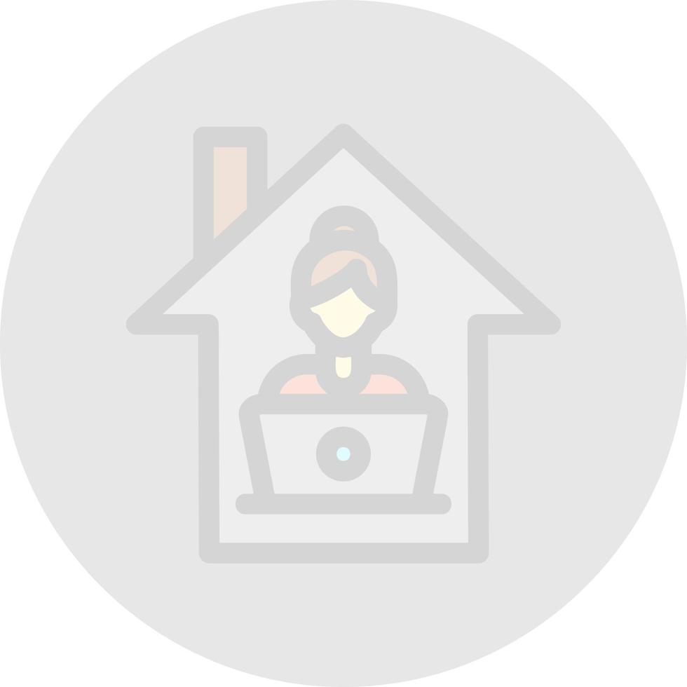 Women Working at Home Vector Icon Design