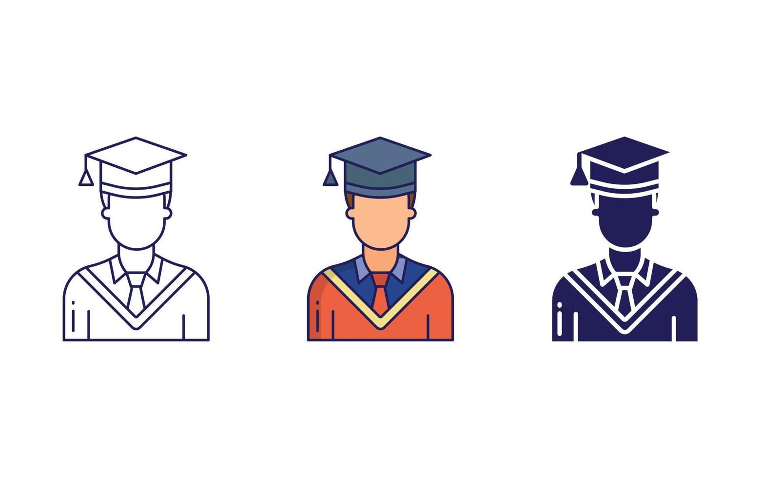 Graduate boy icon vector