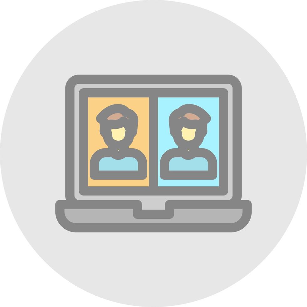 Videocall Discussion Vector Icon Design