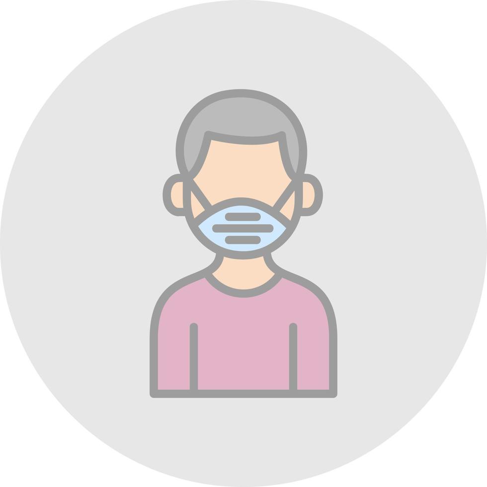 Man Wearing Mask Vector Icon Design