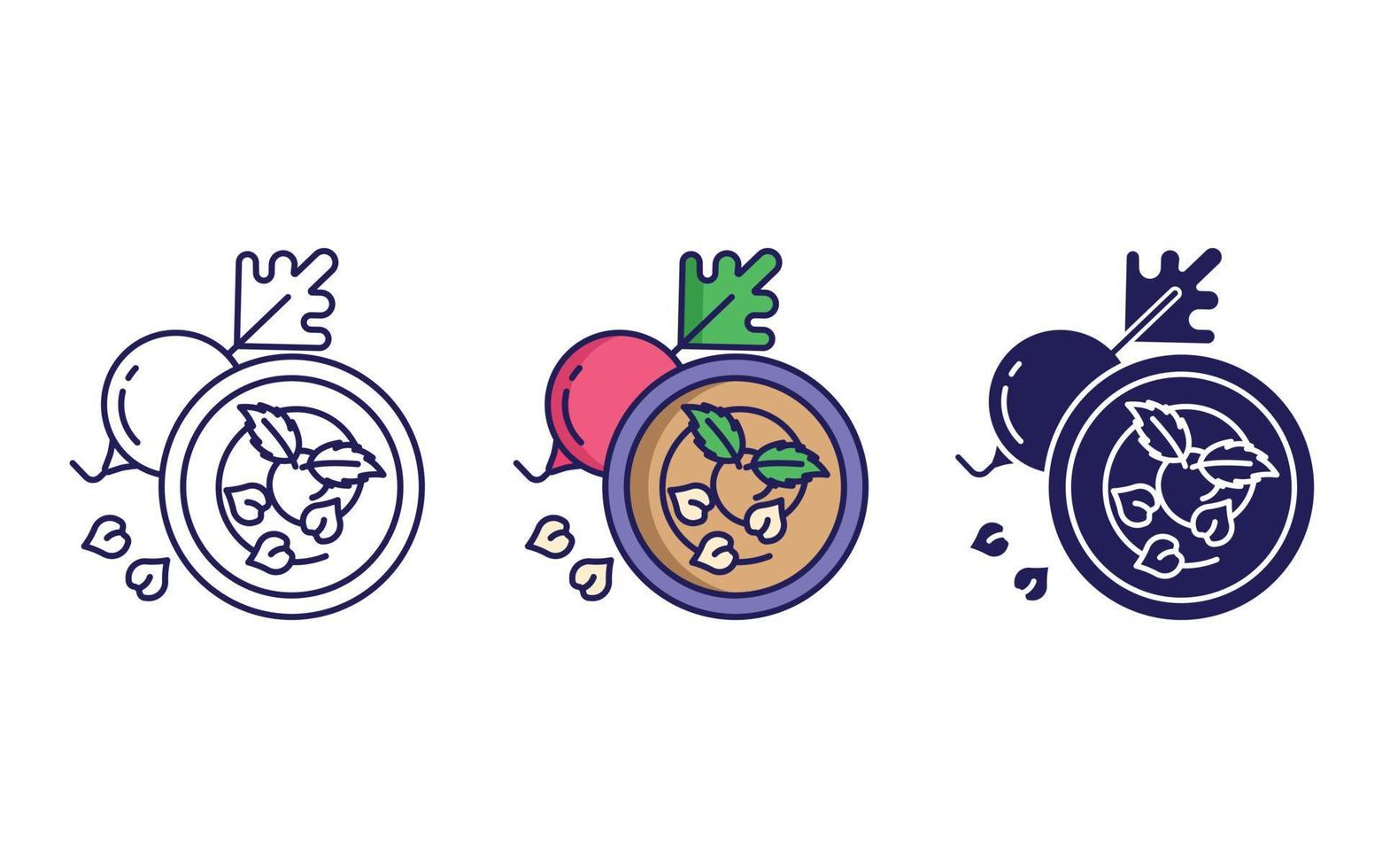 beetroot puree icon vector