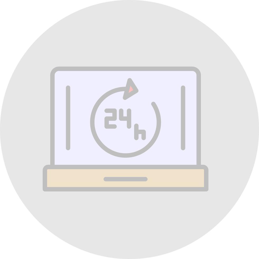 24 Hrs Open Vector Icon Design