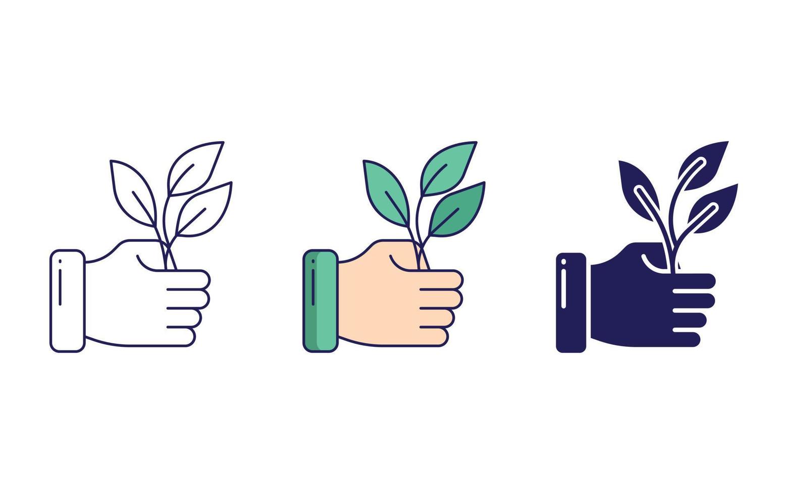 Hand Plant vector icon