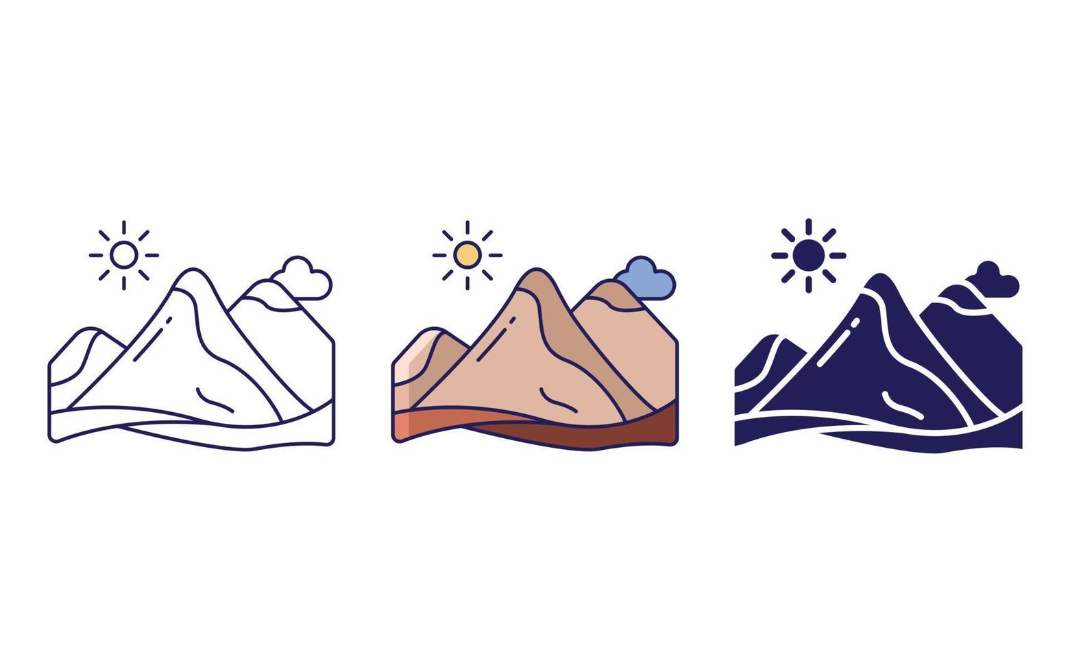 Desert Mountain vector icon