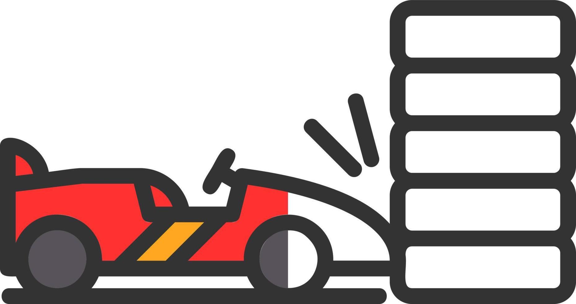 diseño de icono de vector de accidente de carrera