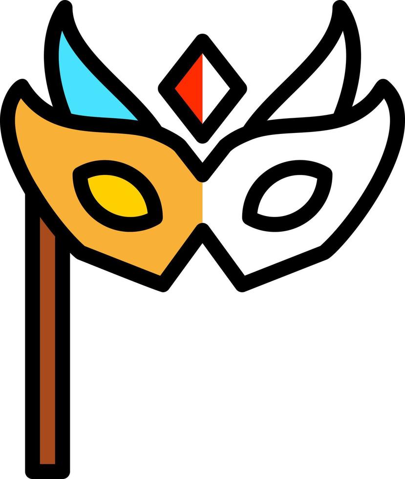 New Year Mask Vector Icon Design