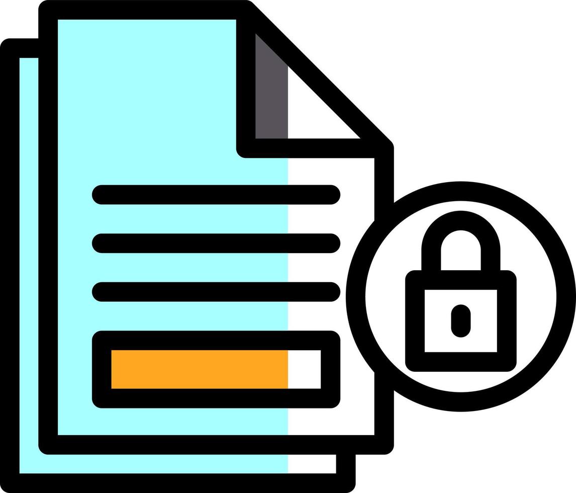 Document Locked Vector Icon Design