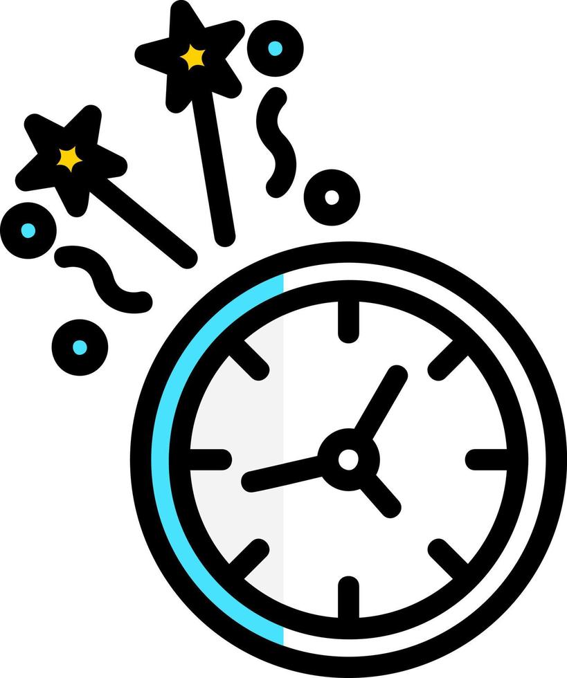 New Year Clock Vector Icon Design