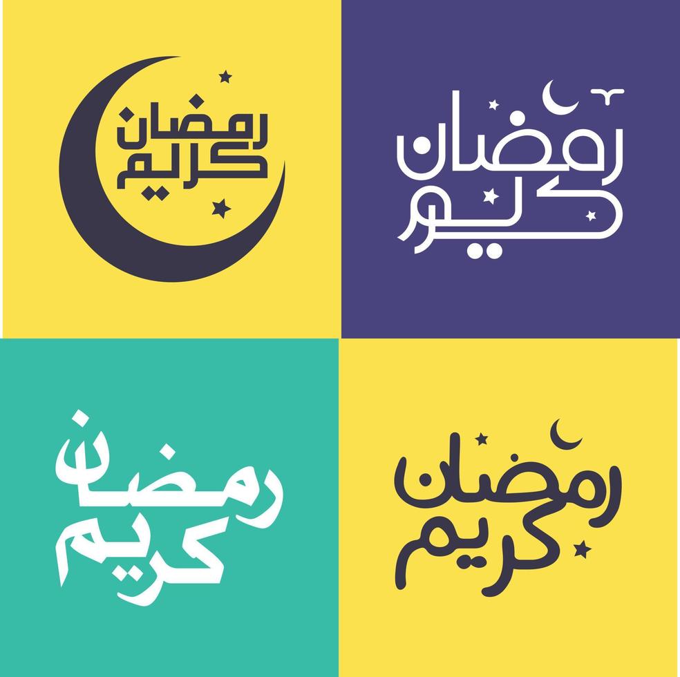 Simple Arabic Calligraphy Pack for Celebrating the Holy Month of Ramadan. vector