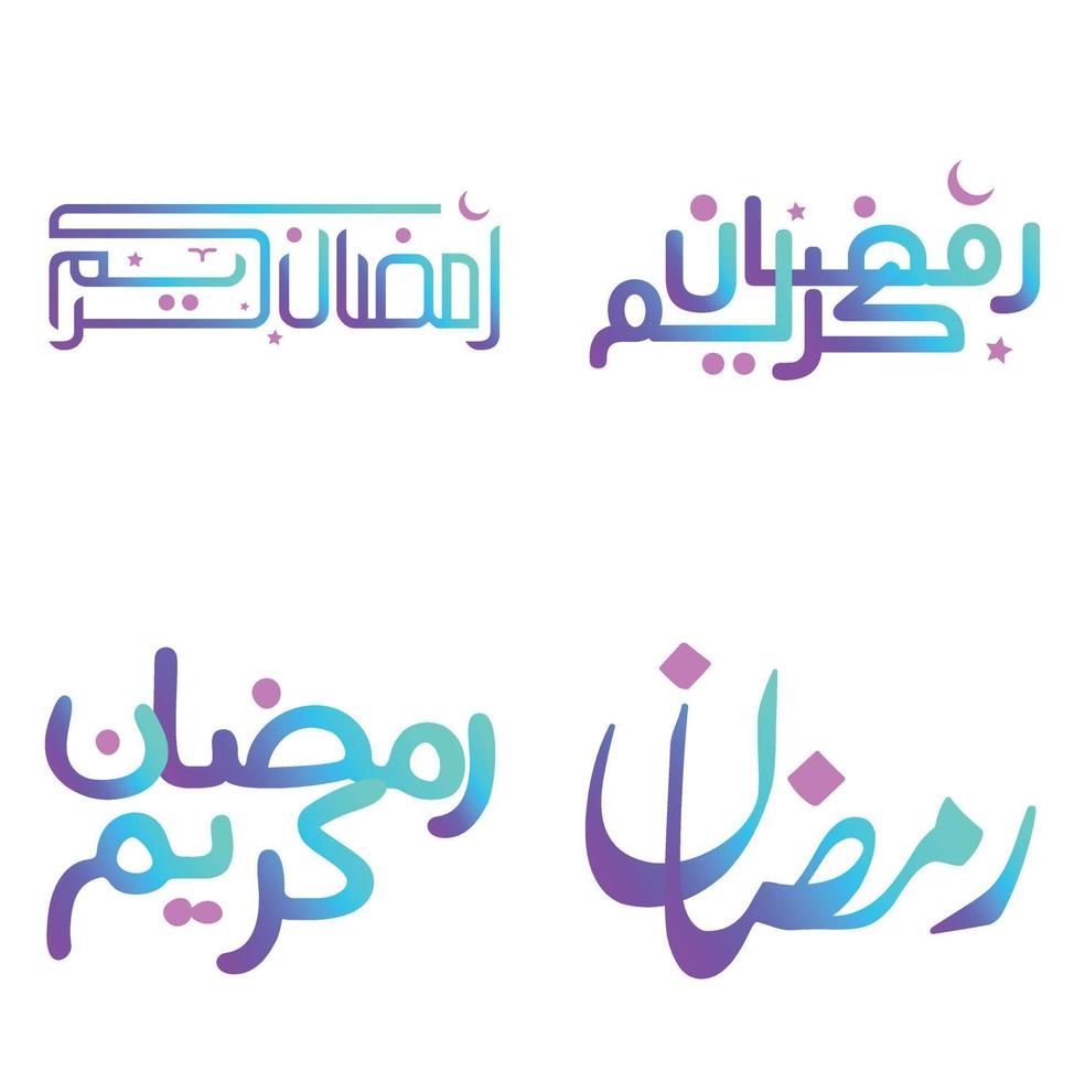 Vector Gradient Ramadan Kareem Greeting Card with Arabic Calligraphy Design.