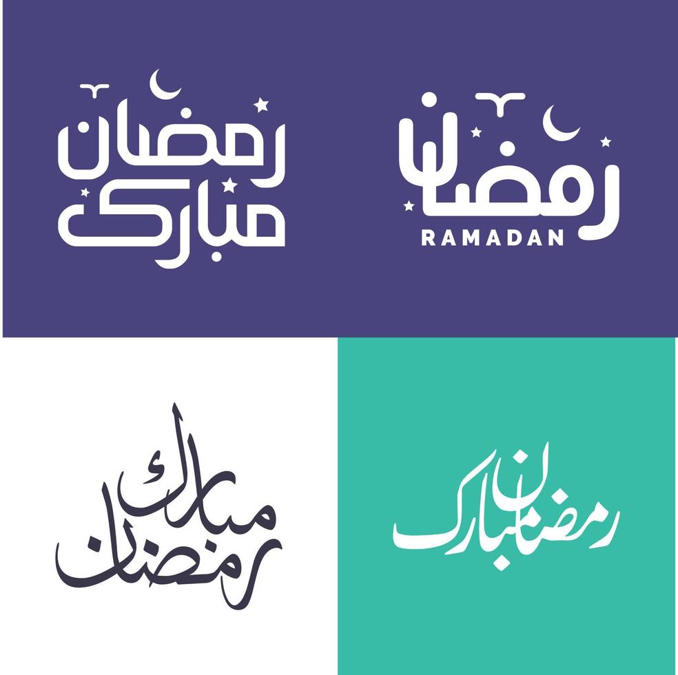 Vector Pack of Simple Arabic Calligraphy for Celebrating the Holy Month of Ramadan in Elegance.