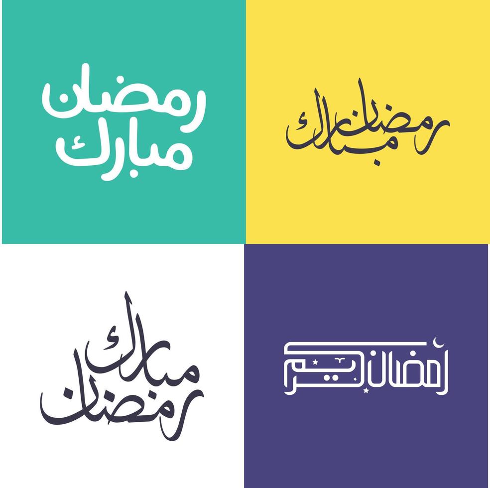 Celebrate Ramadan Kareem with Simple and Elegant Arabic Calligraphy Pack. vector