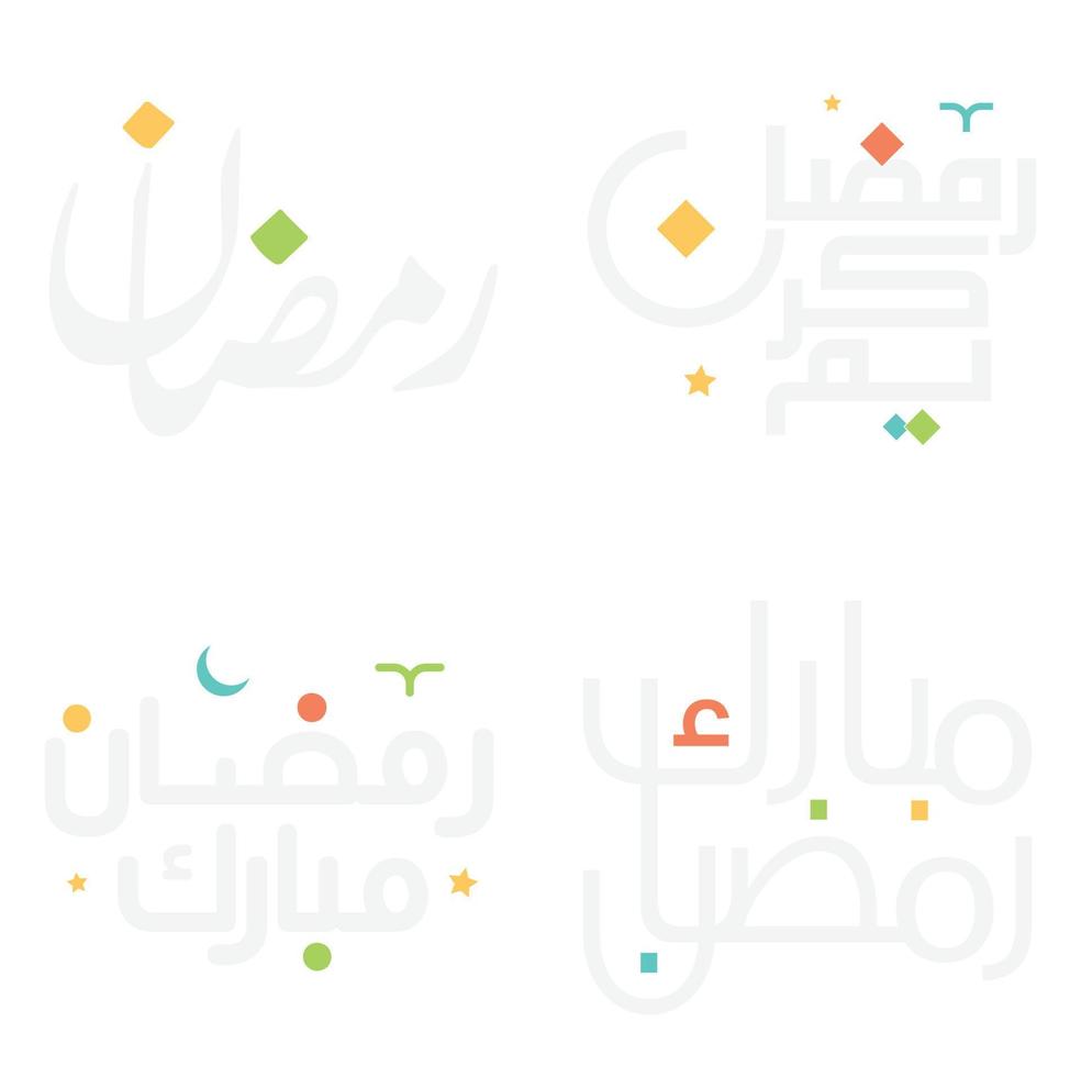 Ramadan Kareem Arabic Calligraphy Design. Vector Illustration for Greeting Cards.