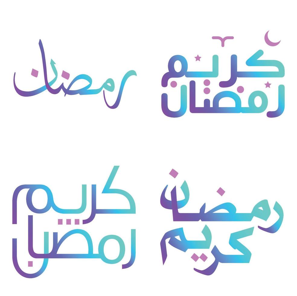 Vector Illustration of Ramadan Kareem Wishes with Gradient Arabic Typography.