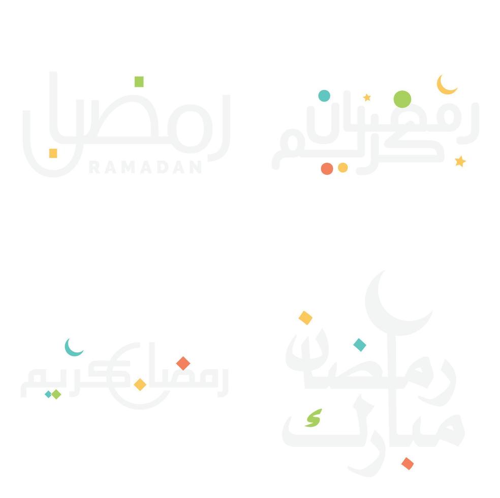 Ramadan Kareem Vector Design with Arabic Calligraphy for Muslim Blessings.