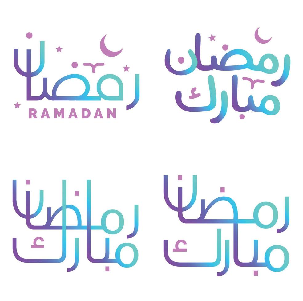 Vector Illustration of Gradient Ramadan Kareem Wishes with Elegant Arabic Typography.