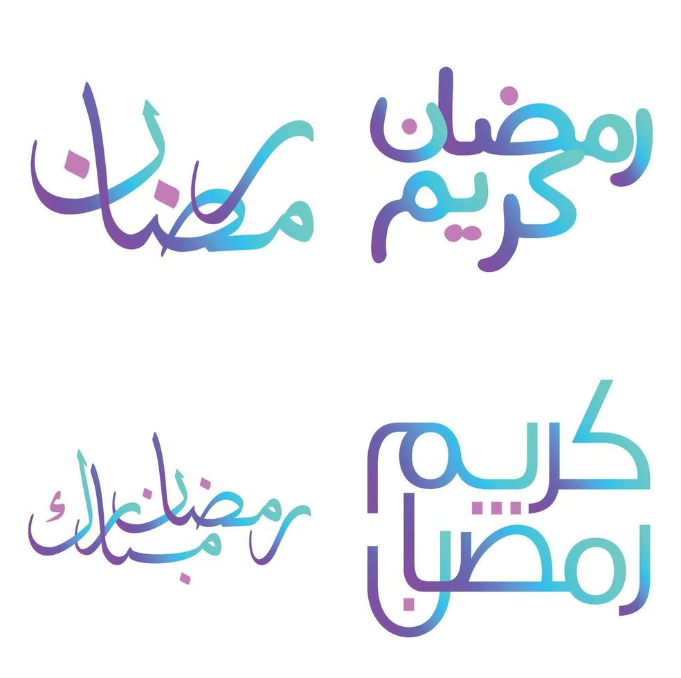 Gradient Ramadan Kareem Vector Design for Islamic Fasting Month with Elegant Calligraphy.