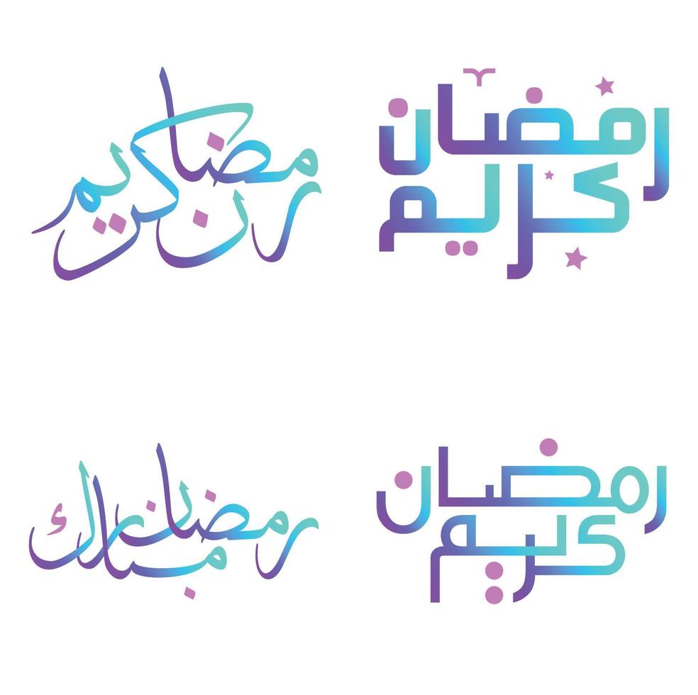 Gradient Ramadan Kareem Vector Design with Arabic Calligraphy for Muslim Greetings.