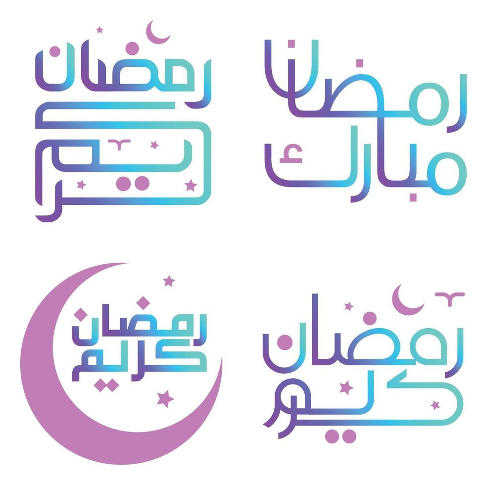 Gradient Arabic Calligraphy Vector Design for Ramadan Kareem Wishes.
