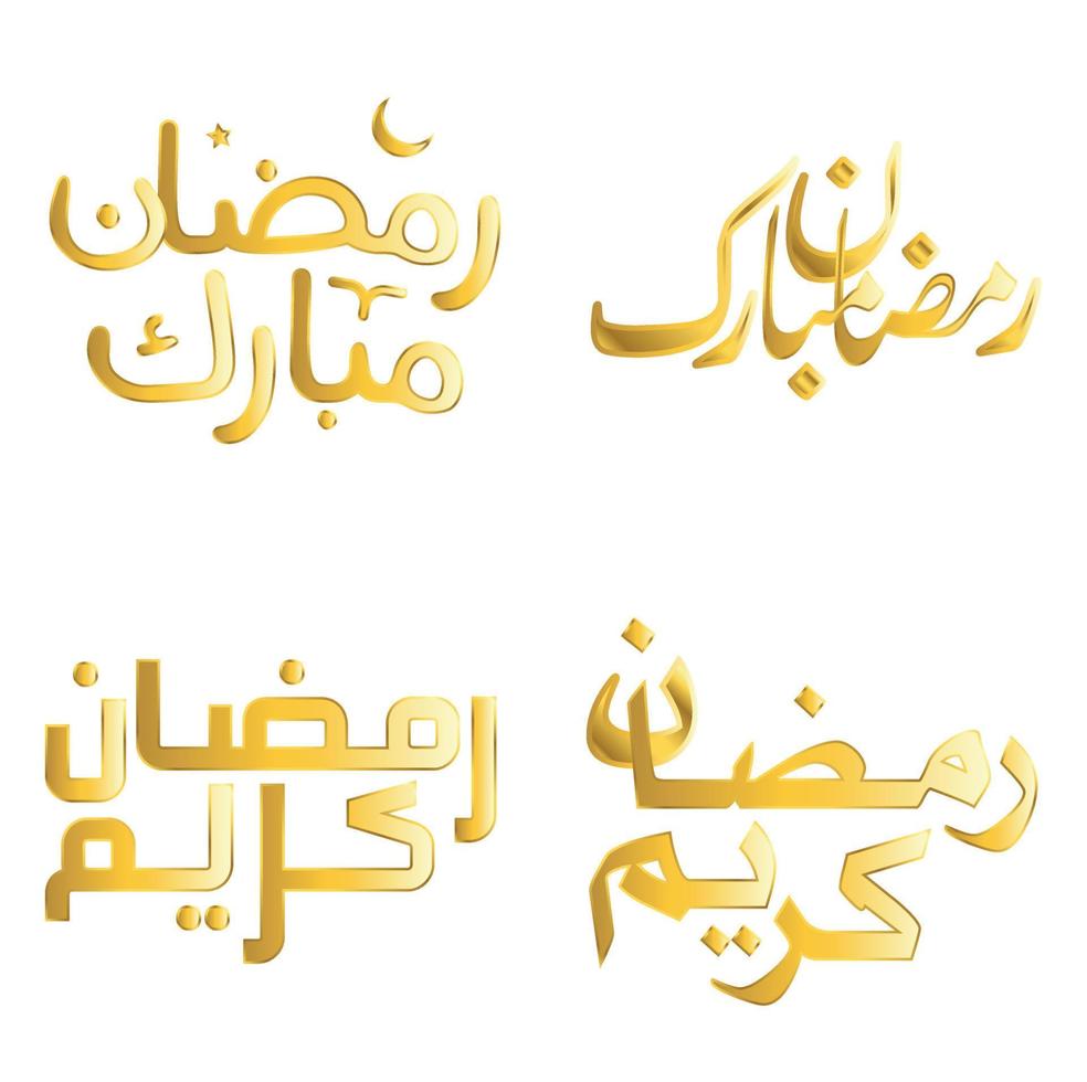 Arabic Calligraphy Vector Illustration for Celebrating Golden Ramadan Kareem.