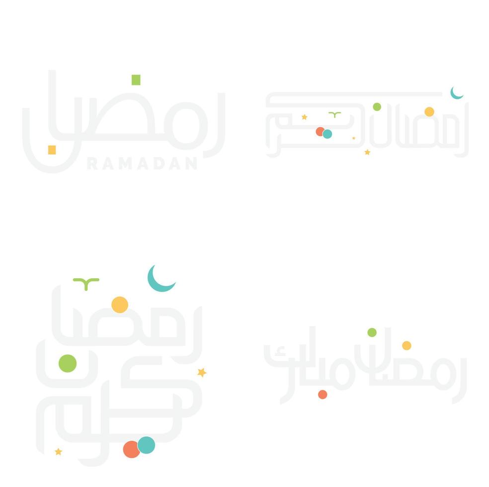 Ramadan Kareem Arabic Calligraphy Vector Art for Muslim Celebrations.