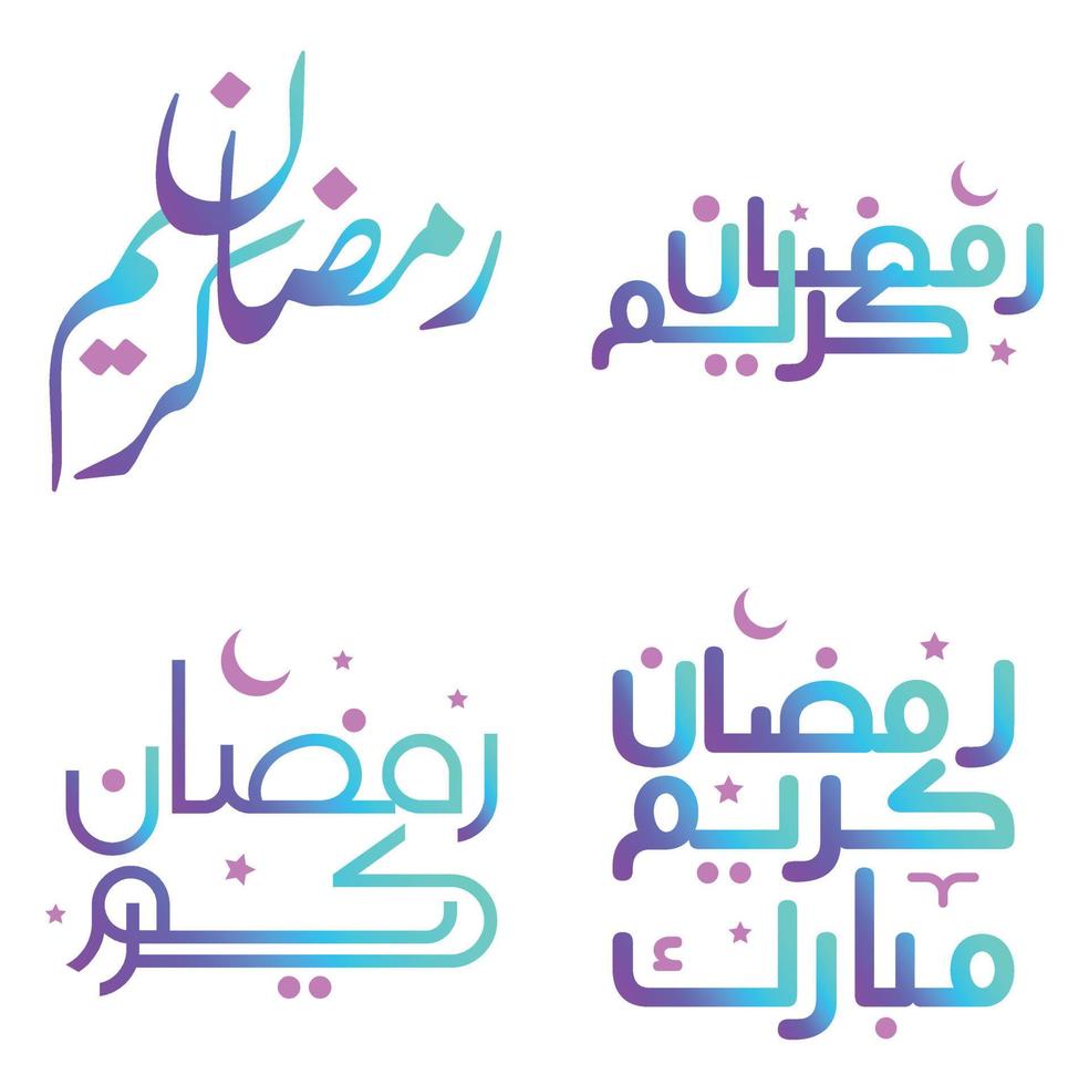 Elegant Gradient Calligraphy for Ramadan Kareem Greetings Vector Design.