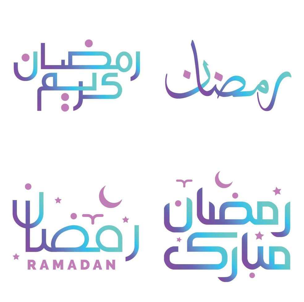 Gradient Arabic Calligraphy Vector Illustration for Muslim Celebrations.